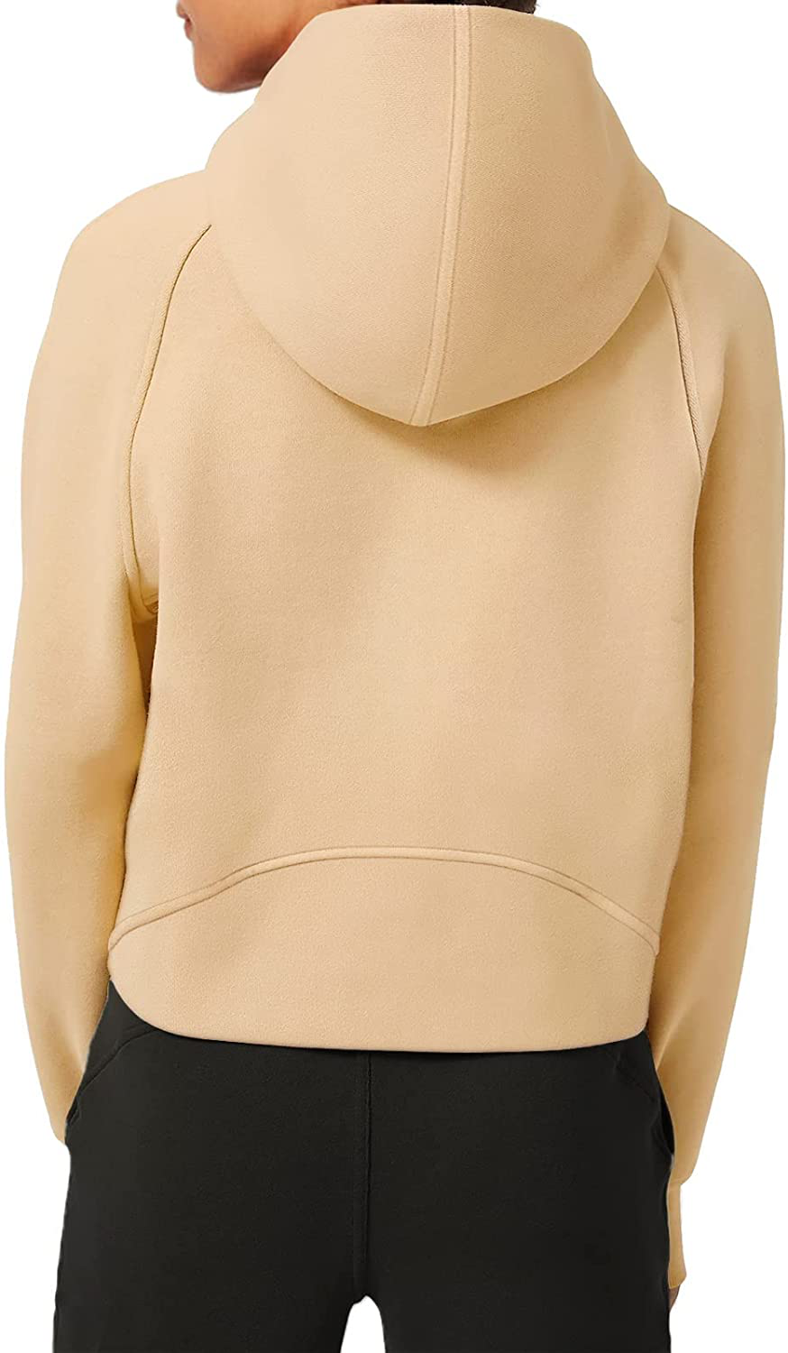 LASLULU Womens Hoodies Fleece Lined Collar Pullover 1/2 Zipper Sweatshirts Long Sleeve Crop Tops Sweater Thumb Hole Apparel & Accessories > Clothing > Activewear Kylie Max   