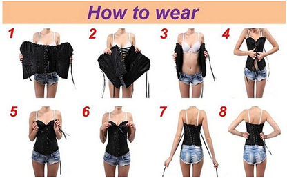 Women Lace up Back Sexy Floral Corset for Women Lingerie Bustier Top plus Size Apparel & Accessories > Clothing > Underwear & Socks > Lingerie Zhitunemi   