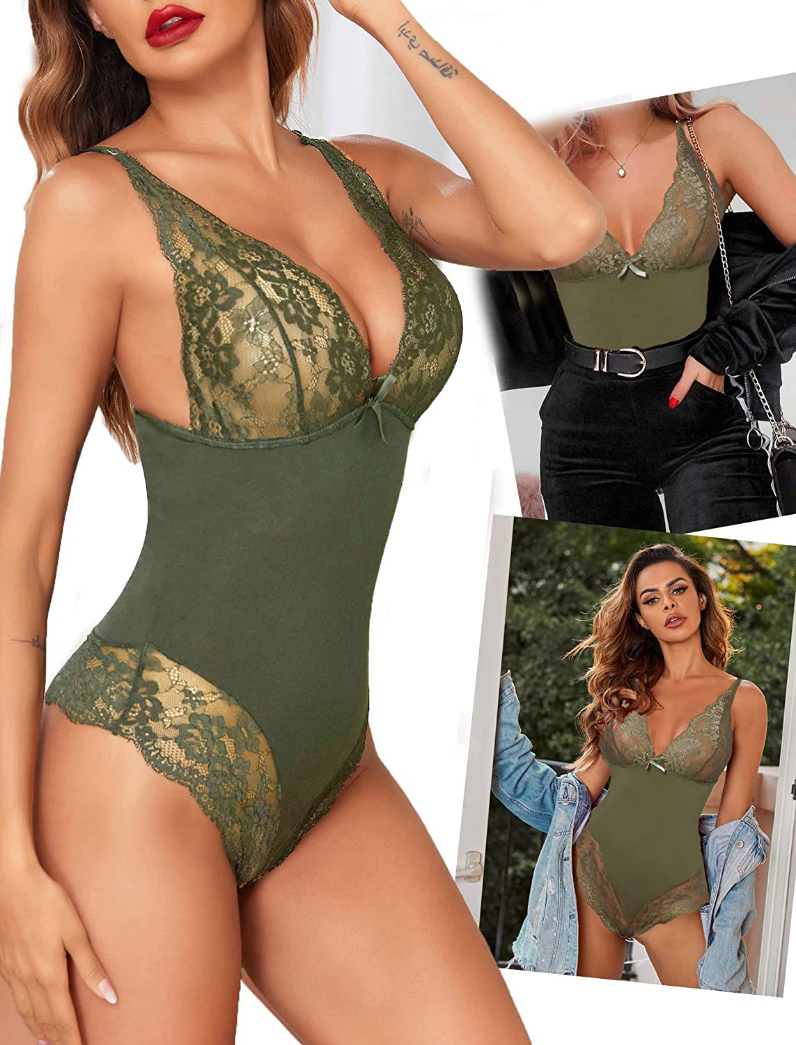 Avidlove Women Lingerie Bodysuit Snap Crotch Teddy One Piece Babydoll Apparel & Accessories > Clothing > Underwear & Socks > Lingerie Avidlove   