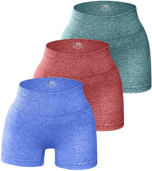 OQQ 3 Piece for Women Yoga Shorts Workout Athletic Seamless High Wasit Gym Leggings Apparel & Accessories > Clothing > Shorts Kylie Max   