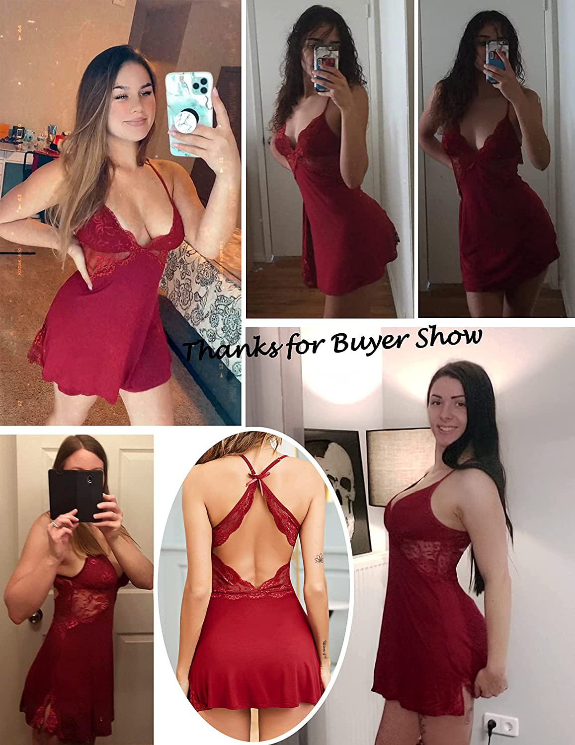Avidlove Women Lingerie Lace Chemise Sleepwear Babydoll Teddy Lingerie Apparel & Accessories > Clothing > Underwear & Socks > Lingerie Kylie Max   