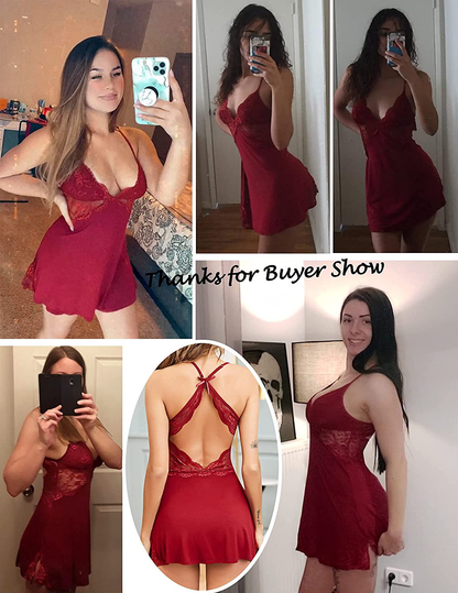 Avidlove Women Lingerie Lace Chemise Sleepwear Babydoll Teddy Lingerie Apparel & Accessories > Clothing > Underwear & Socks > Lingerie Kylie Max   