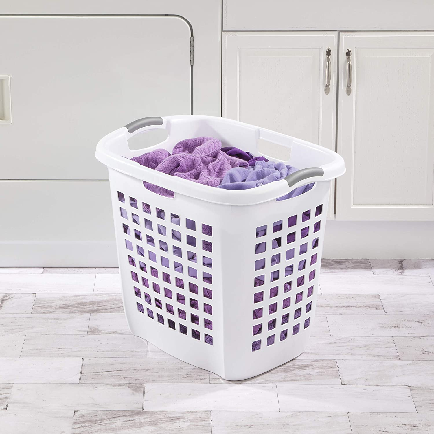 Sterilite 12258004 Ultra Easy Carry Hamper, White Hamper W/Titanium Inserts, 4-Pack Apparel & Accessories > Clothing > Underwear & Socks > Underwear Sterilite   