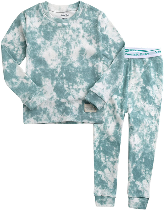 VAENAIT BABY 12M-12 Toddler Kids Boys Girls 100% Cotton Marbling Sung Fit Sleepwear Pajamas 2Pcs Pjs Set Apparel & Accessories > Clothing > Sleepwear & Loungewear > Pajamas Kylie Max   