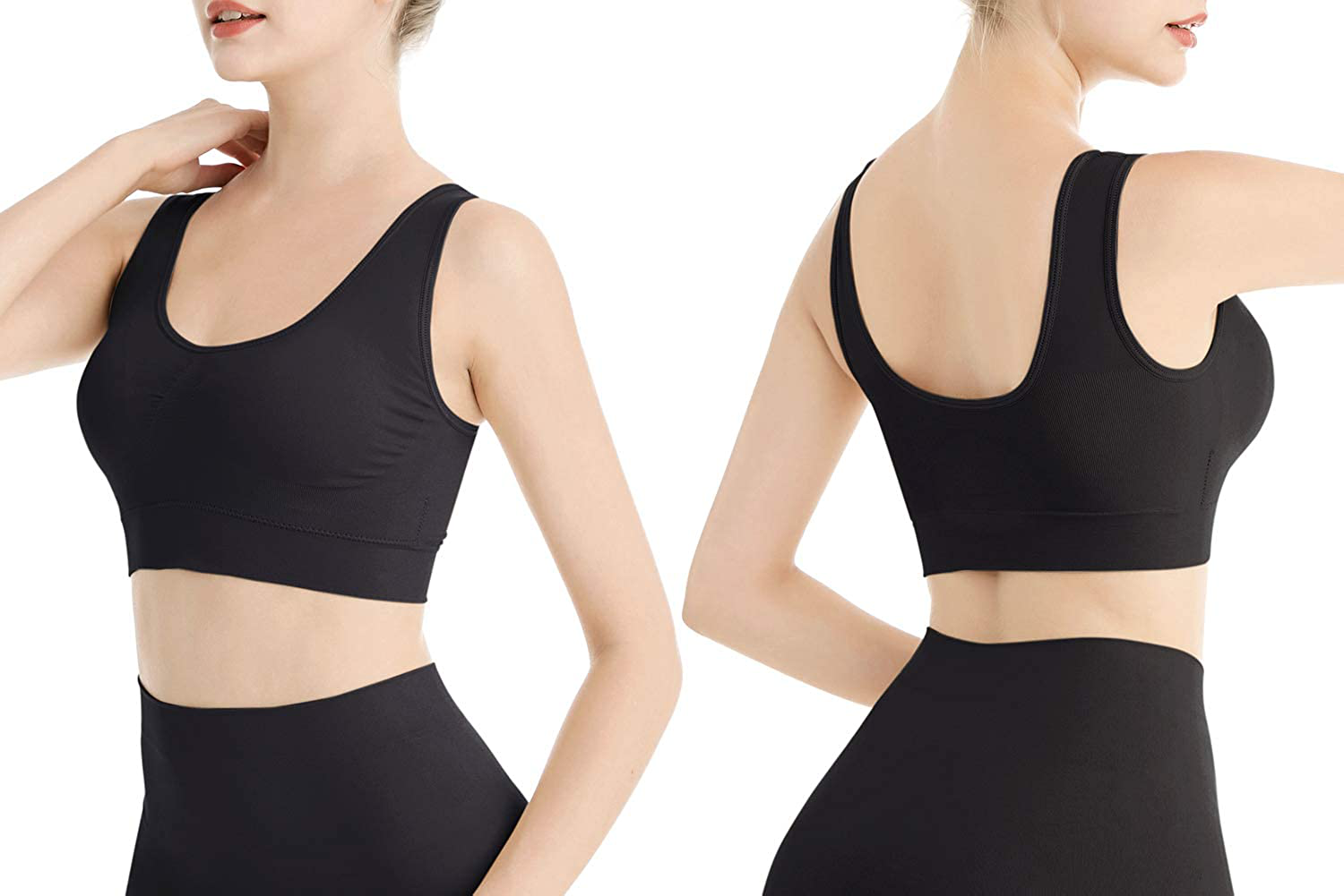 Lemef 3-Pack Seamless Sports Bra Wirefree Yoga Bra with Removable Pads for Women Apparel & Accessories > Clothing > Underwear & Socks > Bras Kylie Max   