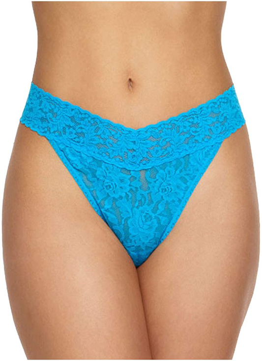 hanky panky Women's Signature Lace Original Rise Thong Apparel & Accessories > Clothing > Underwear & Socks > Underwear hanky panky Fiji Blue  