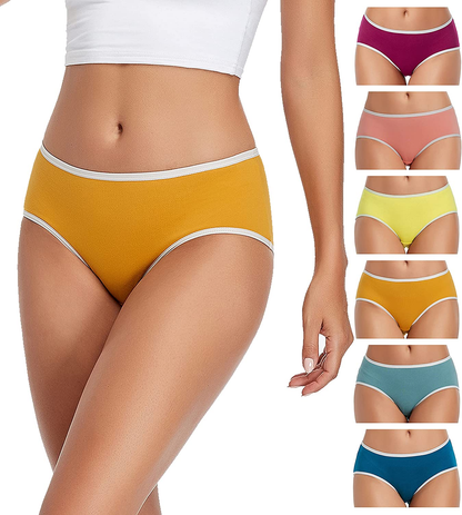 Cotton Hipster Panties for Women Low Rise No Muffin Top Cheeky Underwear for Girls 6 Pack Apparel & Accessories > Clothing > Underwear & Socks > Underwear TUTUESTHER Purple Red/Orange/Blue/Rogue Red/Yellow/Green Large 