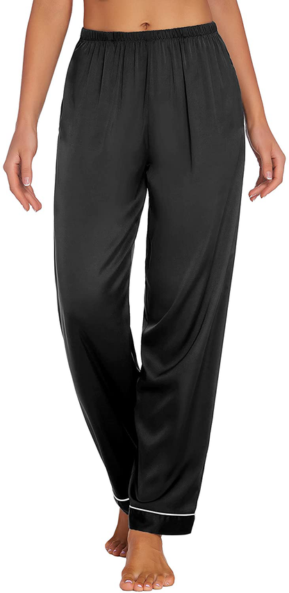 Ekouaer Silk Pajama Pants Women'S Casual Long Lounge Pants Satin Soft Sleepwear Pj Bottoms with Pockets S-XXL Apparel & Accessories > Clothing > Sleepwear & Loungewear > Pajamas Kylie Max   