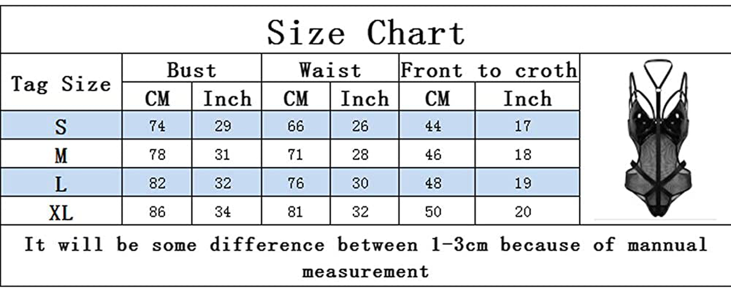 Crubelon Women’s Lingerie Leather Bodysuit Mesh Patchwork Halter Neck High Cut Leotard Bodysuit Clubwear … Apparel & Accessories > Clothing > Underwear & Socks > Lingerie Crubelon   
