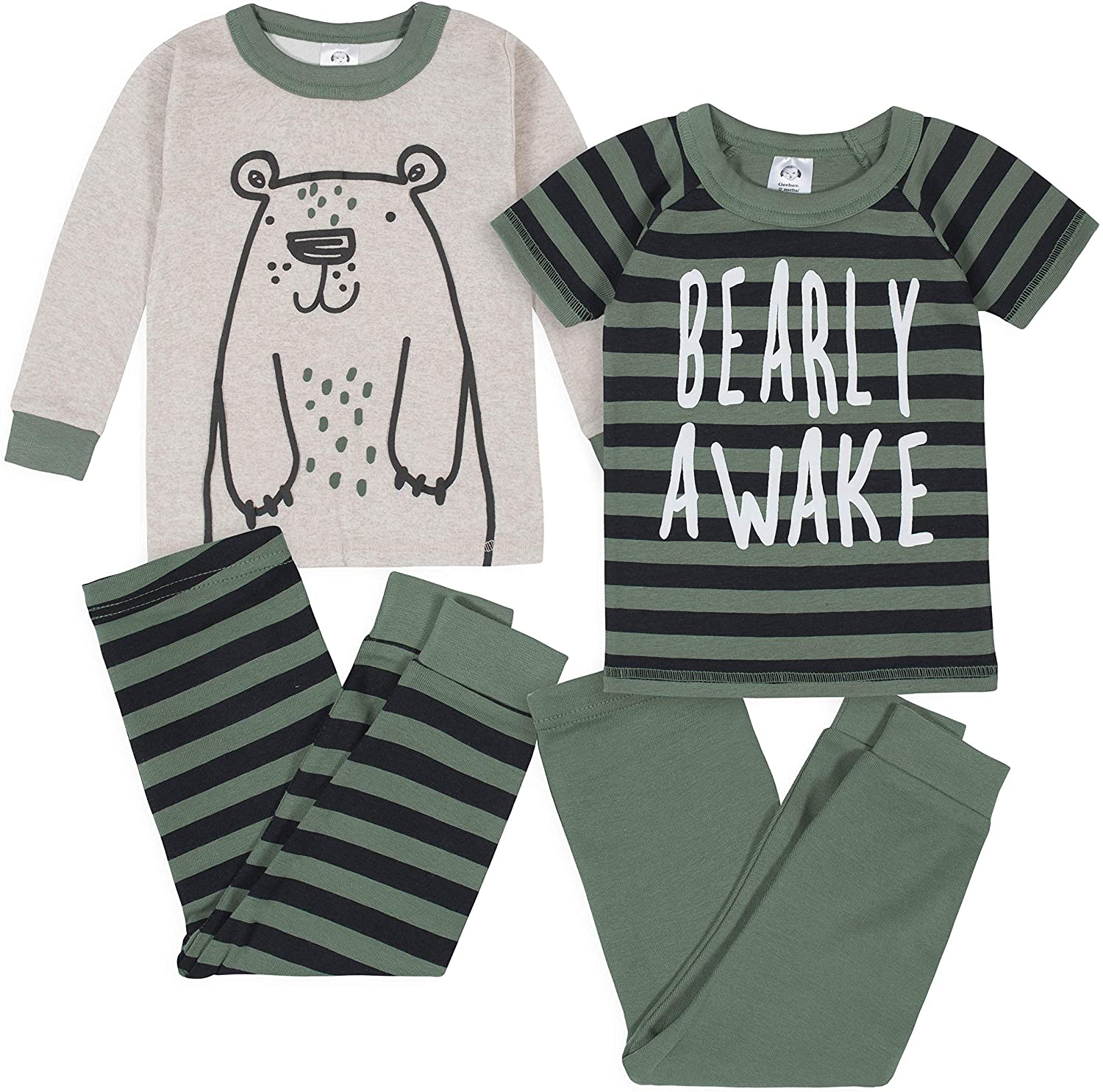 Gerber Baby Boys' 4-Piece Pajama Set Apparel & Accessories > Clothing > Sleepwear & Loungewear > Pajamas Kylie Max   
