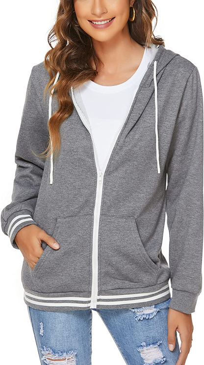 FINWANLO Hoodies for Women Casual Long Sleeve Tops Fleece Pullover Hooded Sweatshirts Jacket with Pockets  Kylie Max   