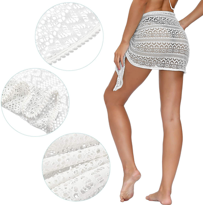 SATINIOR Womens Sarong Pareo Wrap Beachwear Swimsuit Lace Summer Bikini Cover Ups Apparel & Accessories > Clothing > Swimwear Kylie Max   