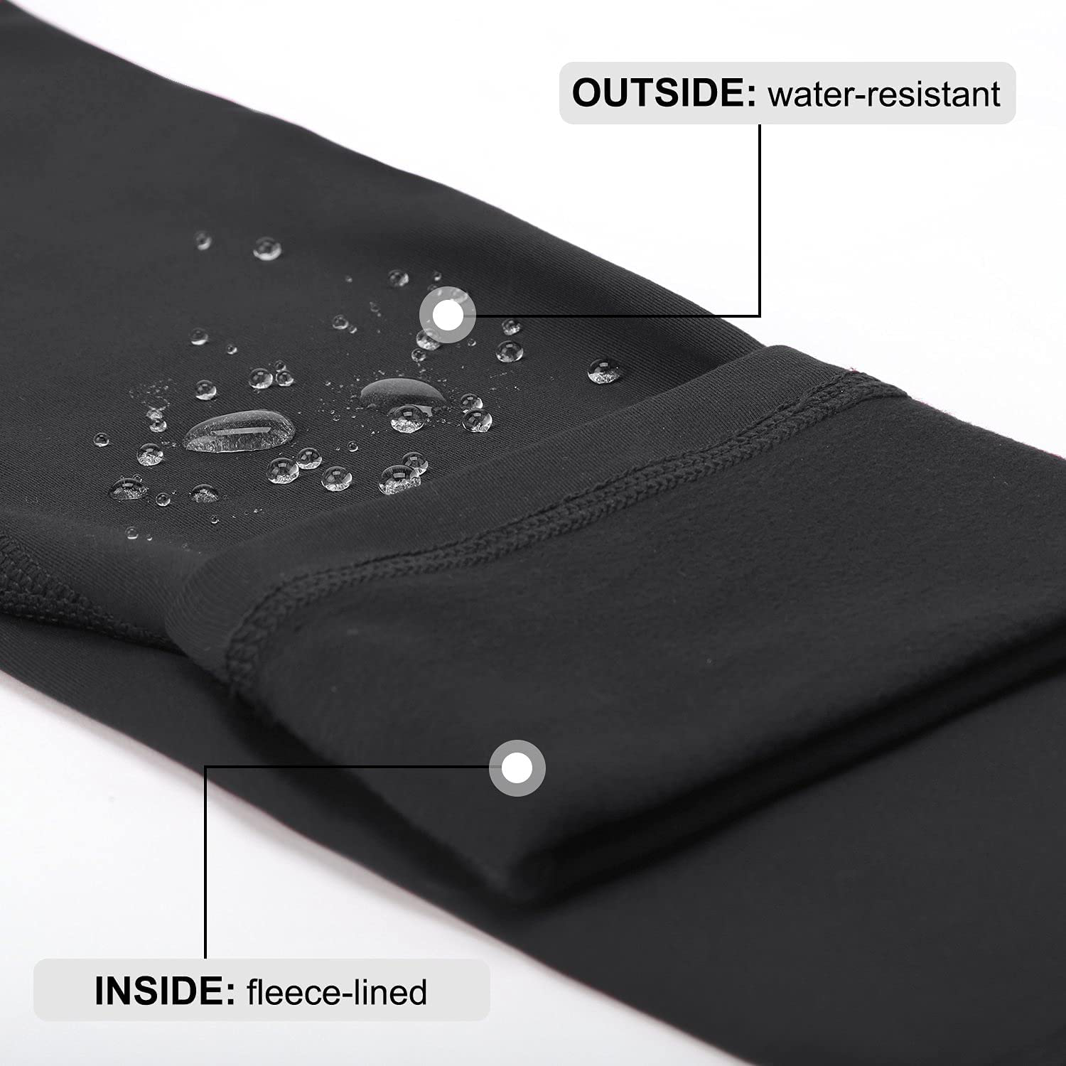 BALEAF Women's Fleece Lined Leggings Water Resistant High Waisted Warm Winter Pants Hiking Running Tights with Pockets Apparel & Accessories > Clothing > Activewear BALEAF   