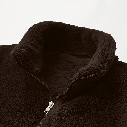 Merthy Mens Fuzzy Sherpa Fleece Jacket Casual Long Sleeve Stand Collar Furry Faux Woolen Cardigan Coat Zipper Teddy Coats Apparel & Accessories > Clothing > Underwear & Socks > Shapewear Merthy   