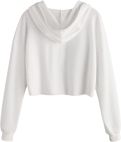 Sweatyrocks Women'S Letter Print Casual Long Sleeve Crop Top Sweatshirt Hoodies Apparel & Accessories > Clothing > Activewear Kylie Max   