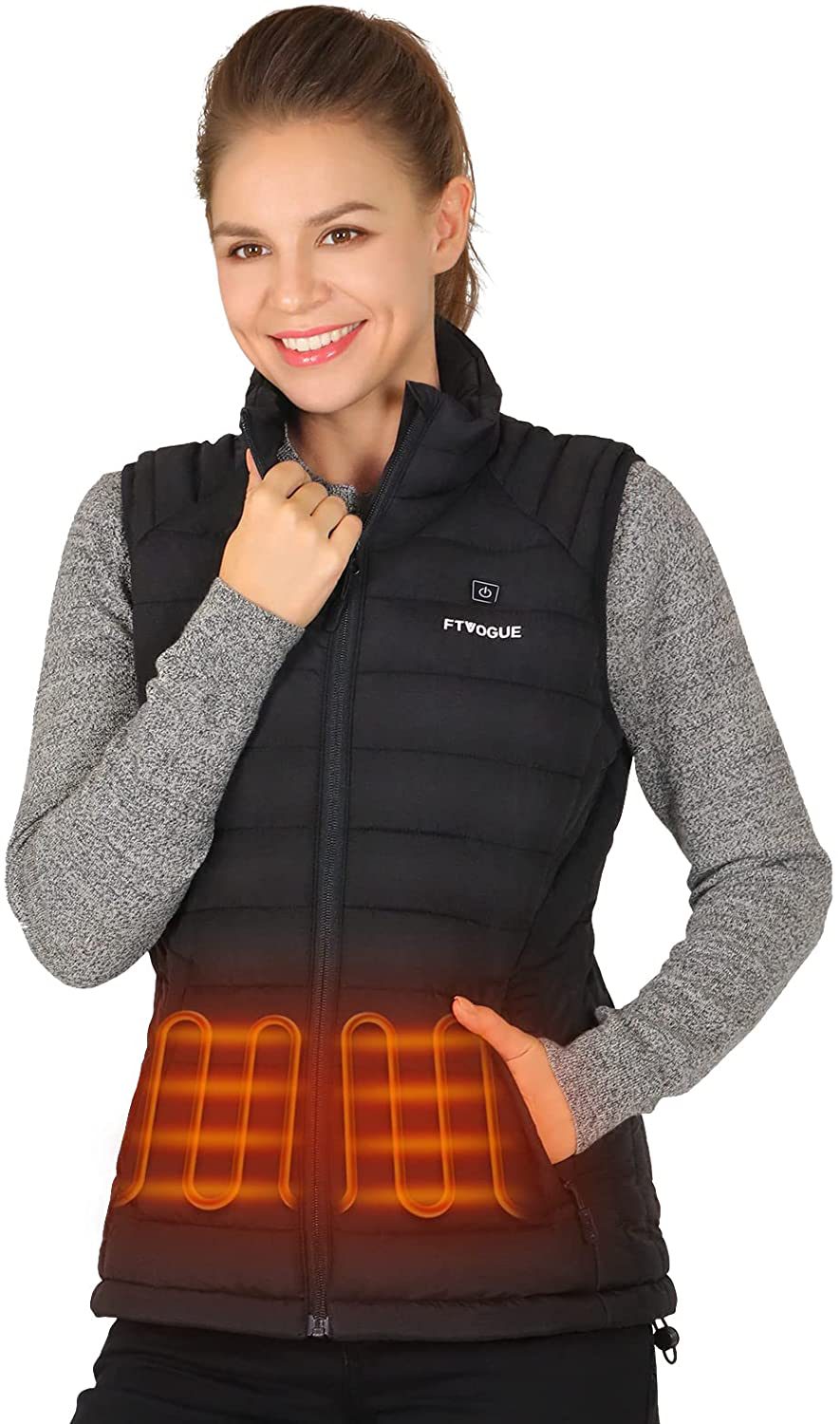 FTVOGUE Lightweight Women’s Heated Vest with Battery Pack, Black Arts & Entertainment > Party & Celebration > Gift Giving FTVOGUE Medium  