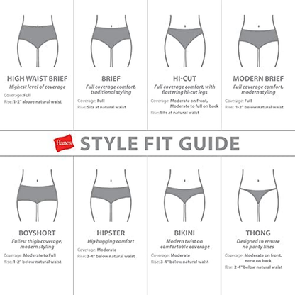 Hanes Women'S Cool Comfort Sporty Microfiber Boyshort Underwear, 6 Pack Apparel & Accessories > Clothing > Underwear & Socks > Underwear Hanes   