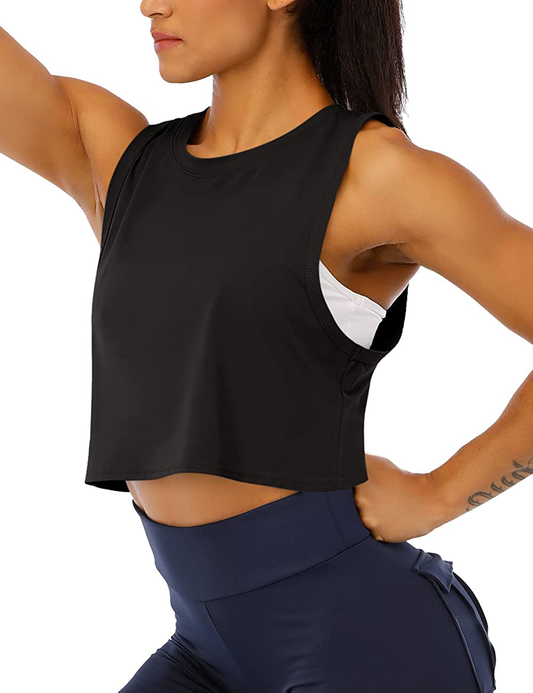 Haola Women'S Loose Sleeveless Cropped Muscle Open Side Yoga Tops Workout Cool T-Shirt Running Short Tank Crop Tops Apparel & Accessories > Clothing > Activewear Kylie Max   