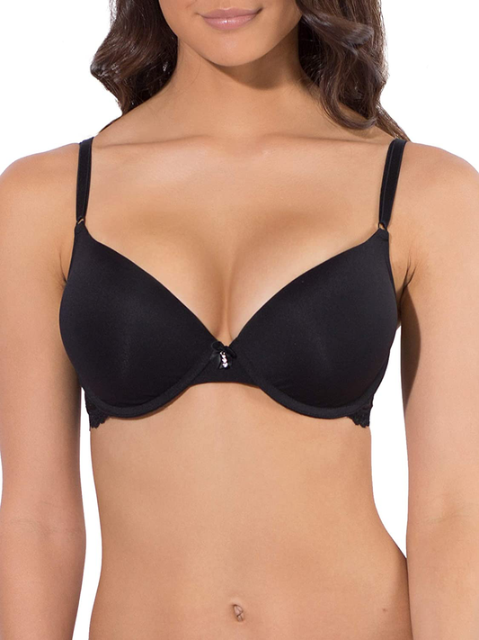 Smart & Sexy Women's Maximum Cleavage Underwire Push up Bra Apparel & Accessories > Clothing > Underwear & Socks > Bras Smart & Sexy Black Hue With Lace Wings 38C 