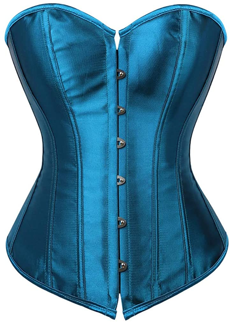 Corsets for Women plus Size Black Corset Sexy Bustier Corset Top Lingerie Apparel & Accessories > Clothing > Underwear & Socks > Lingerie frawirshau Teal Blue 3X-Large 