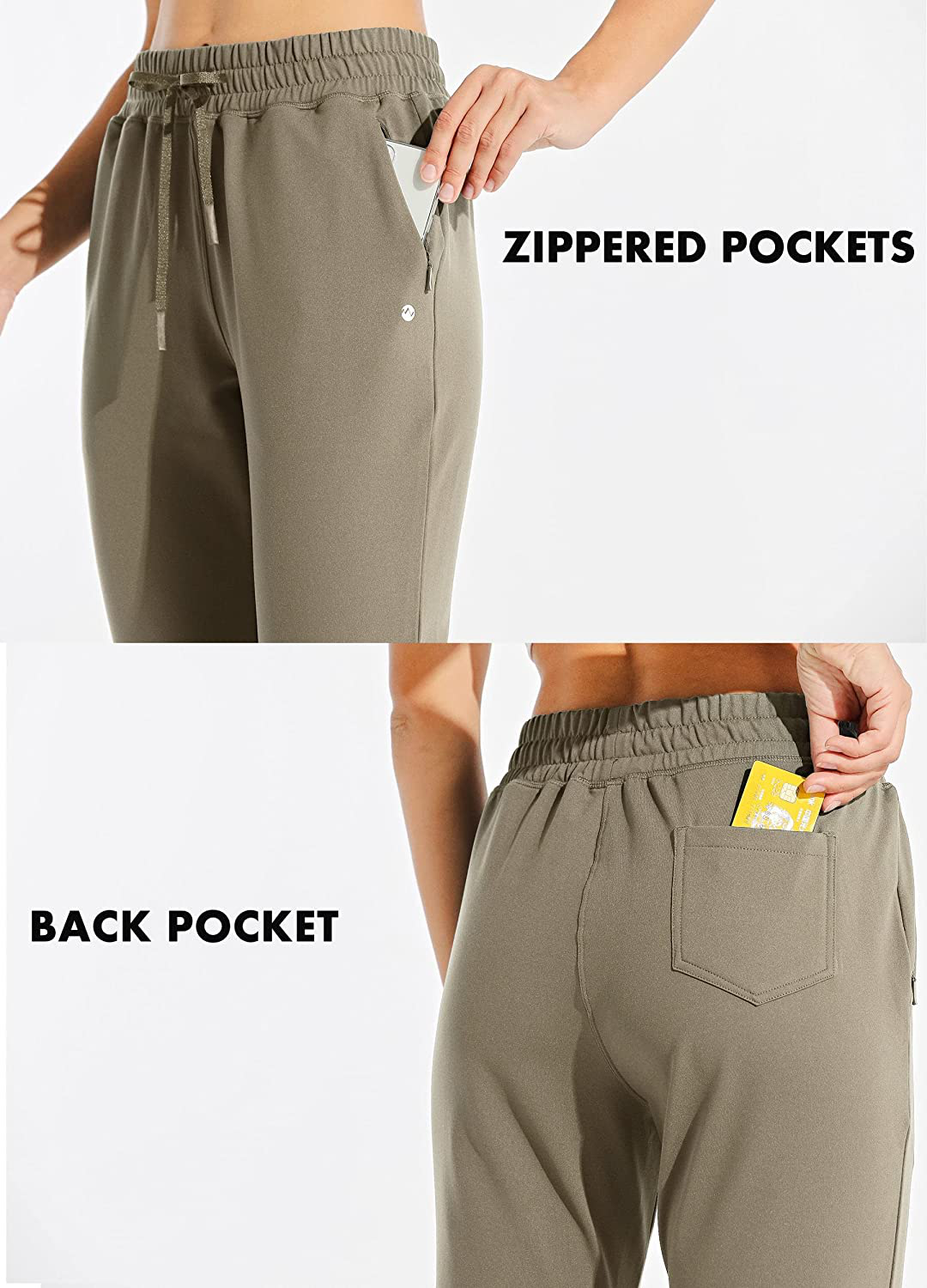 Willit Women'S Fleece Lined Joggers Warm Pants Running Thermal Sweatpants Winter Athletic Water Resistant with Pockets Apparel & Accessories > Clothing > Activewear Kylie Max   
