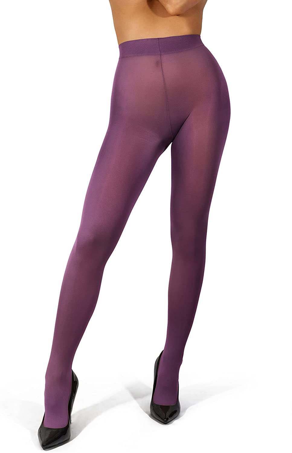 Sofsy Opaque Microfibre Tights for Women - Invisibly Reinforced - Footed Pantyhose High Waist for Women 40Den [Made in Italy] Apparel & Accessories > Clothing > Underwear & Socks > Shapewear KYLIE MAX Lavender X-Large 