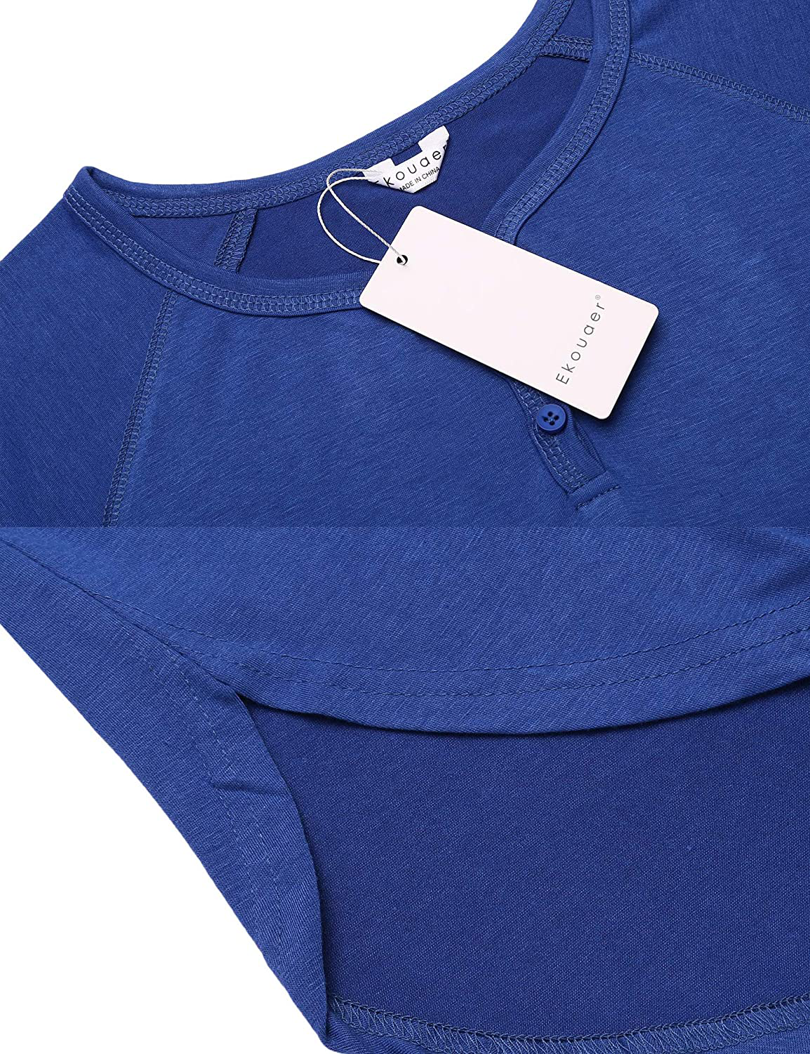 Ekouaer Sleepwear Men'S Nightshirt Short Sleeve Pajamas Comfy Big & Tall Henley Sleep Shirt M-XXXL Apparel & Accessories > Clothing > Sleepwear & Loungewear > Nightgowns Kylie Max   