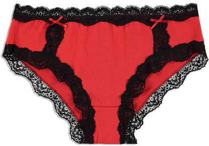 Free to Live 6 Pack Women'S All over Lace Panties - Colorful Trim Hipster Cotton Underwear Apparel & Accessories > Clothing > Underwear & Socks > Underwear Free to Live   