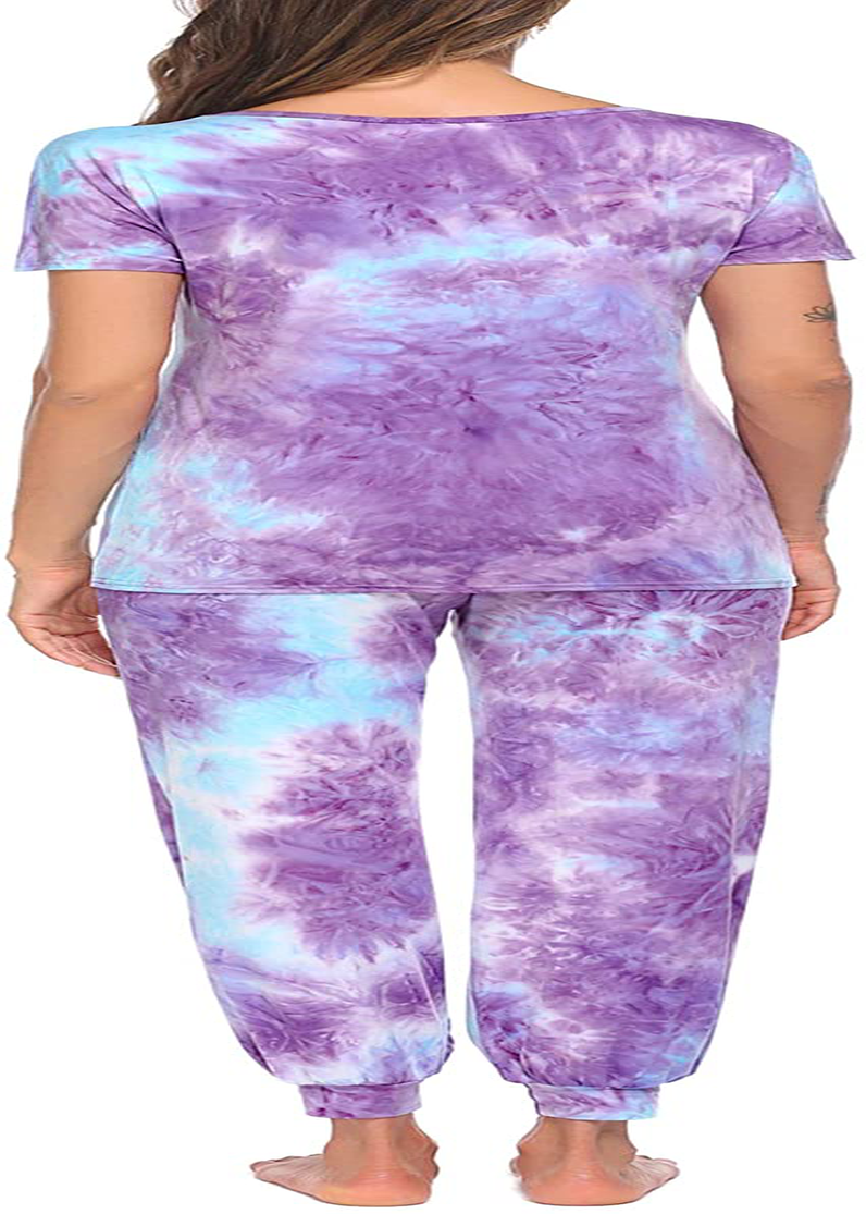 Hotouch Womens Pajamas Set Short Sleeve Cute Printed Tops and Pants 2 Piece PJ Sets Joggers Loungewear Sleepwear with Pockets Apparel & Accessories > Clothing > Sleepwear & Loungewear > Pajamas Kylie Max   