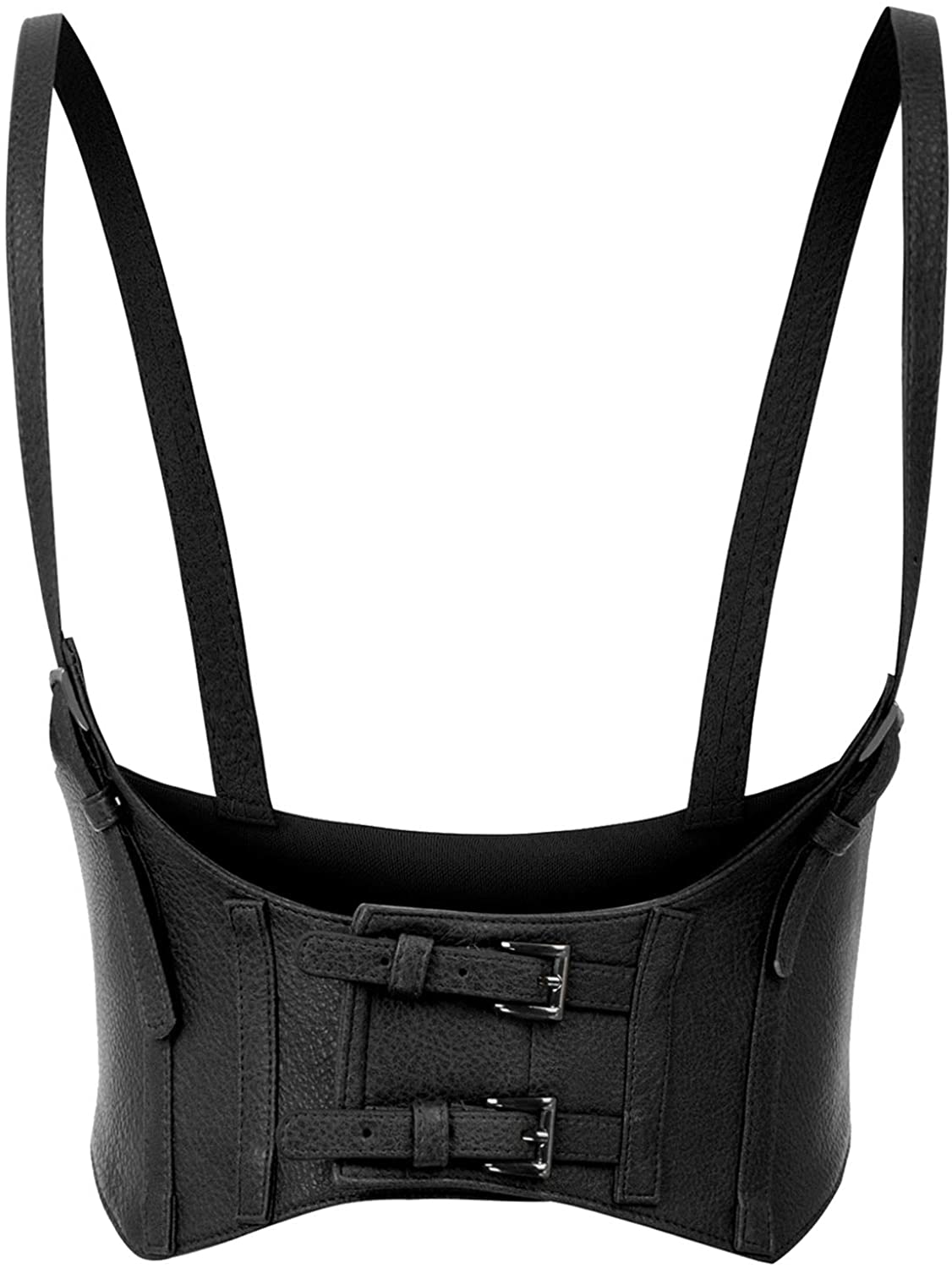 KANCY KOLE Women Fashion Faux Leather Waist Belt Steampunk Underbust Corset Apparel & Accessories > Clothing > Underwear & Socks > Lingerie KANCY KOLE Black X-Large 