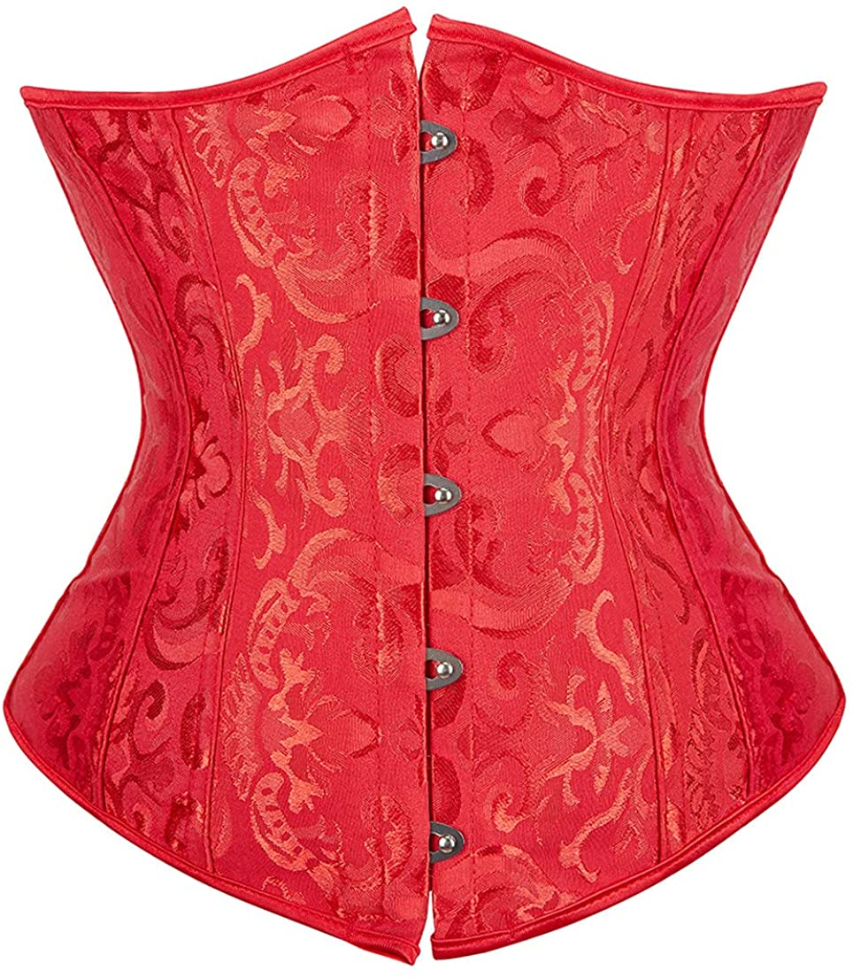 Frawirshau Women'S 9427 Lace up Boned Underbust Waist Trainer Corset Apparel & Accessories > Clothing > Underwear & Socks > Lingerie frawirshau Red-9427 X-Large 
