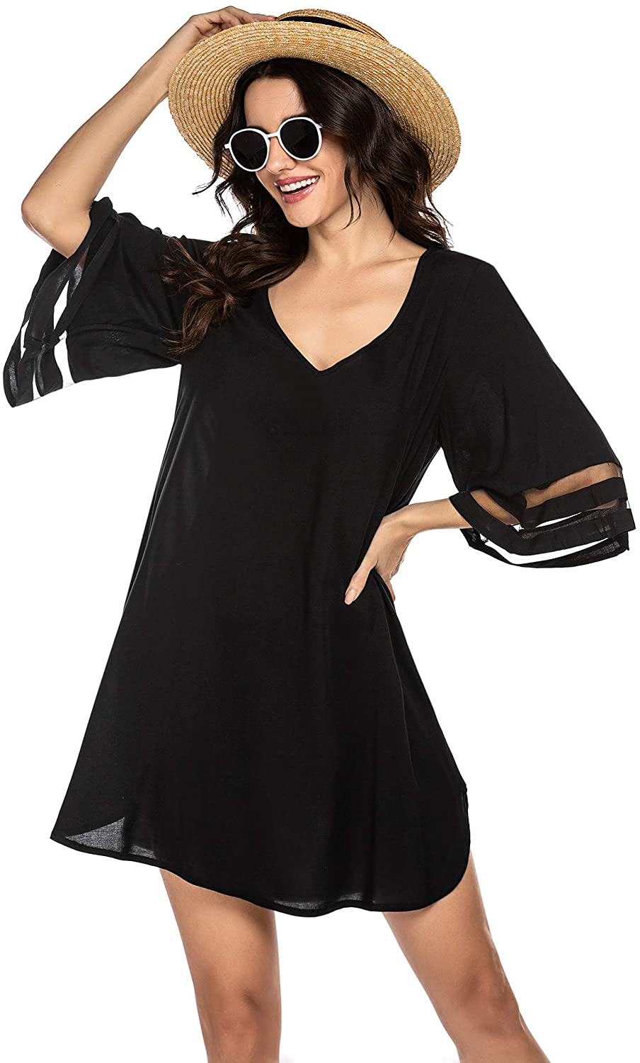 Ekouaer Women'S Swim Cover Ups for Beach Swimwear, Summer Casual Loose Sun Dress Apparel & Accessories > Clothing > Swimwear Kylie Max   