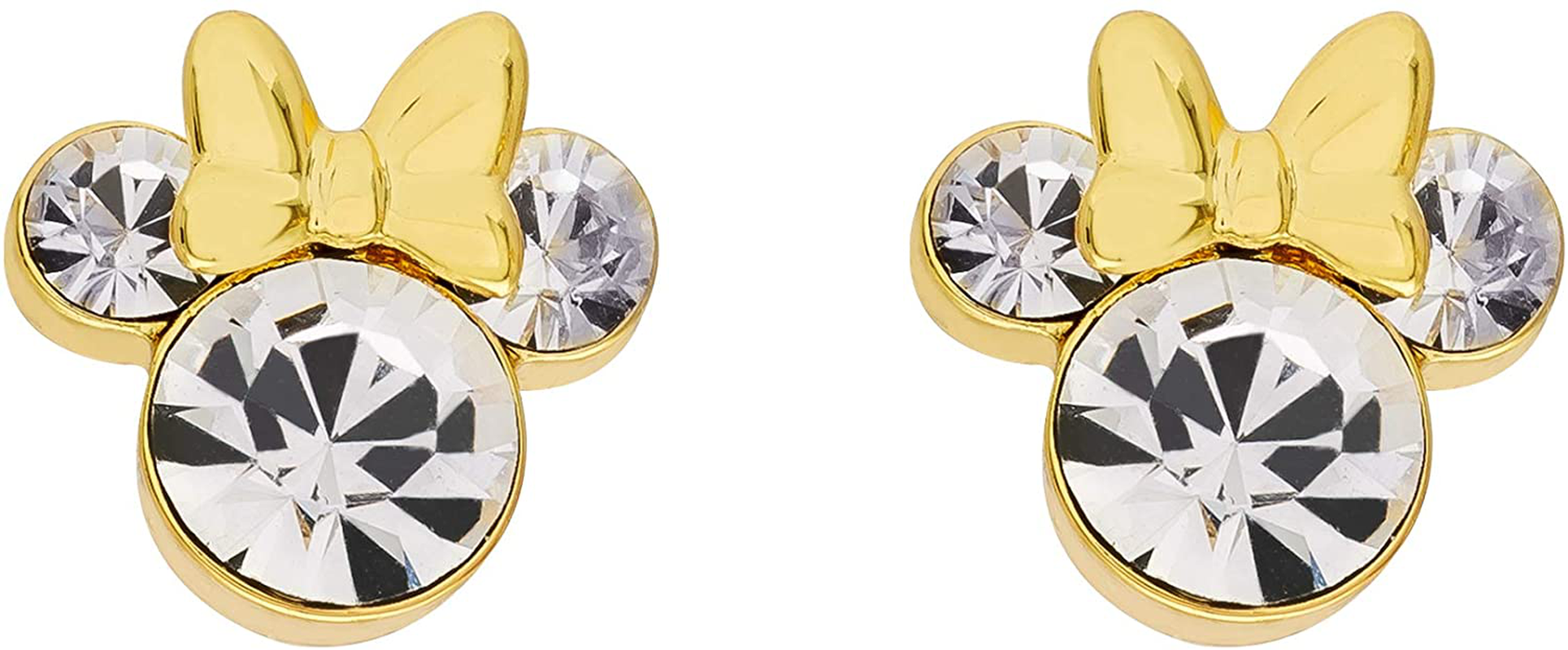 Disney Minnie Mouse Birthstone Jewelry, Silver Plated Crystal Stud Earrings for Women and Girls Arts & Entertainment > Party & Celebration > Gift Giving Disney April-Yellow  