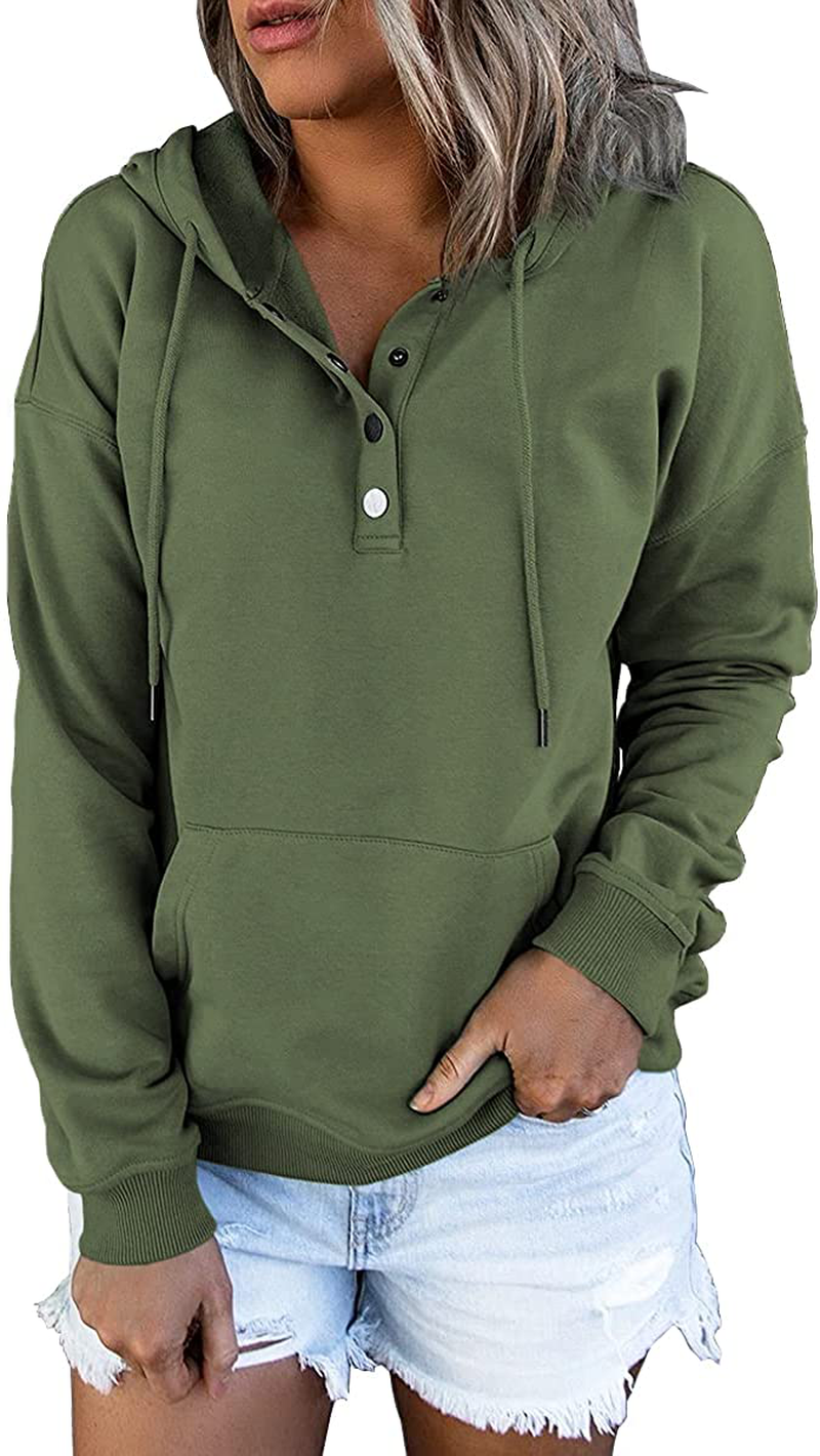 Ezymall Womens Casual Hoodies Pullover Tops Drawstring Long Sleeve Sweatshirts Fall Clothes with Pocket Apparel & Accessories > Clothing > Activewear Kylie Max   