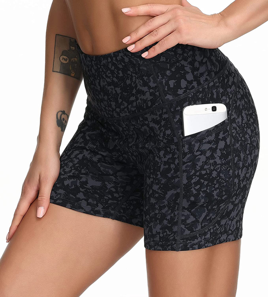 Dragon Fit High Waist Yoga Shorts for Women with 2 Side Pockets Tummy Control Running Home Workout Shorts Apparel & Accessories > Clothing > Shorts Kylie Max   