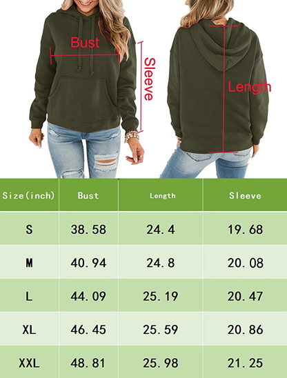 Bingerlily Women'S Casual Hoodies Long Sleeve Solid Lightweight Pullover Tops Loose Sweatshirt with Pocket Apparel & Accessories > Clothing > Activewear Kylie Max   