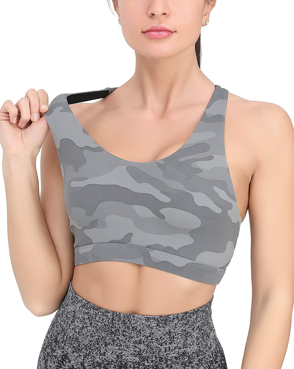 RUNNING GIRL Sports Bra for Women, Criss-Cross Back Padded Strappy Sports Bras Medium Support Yoga Bra with Removable Cups Apparel & Accessories > Clothing > Underwear & Socks > Bras Kylie Max   