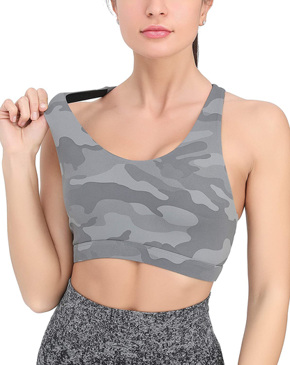 RUNNING GIRL Sports Bra for Women, Criss-Cross Back Padded Strappy Sports Bras Medium Support Yoga Bra with Removable Cups Apparel & Accessories > Clothing > Underwear & Socks > Bras Kylie Max   