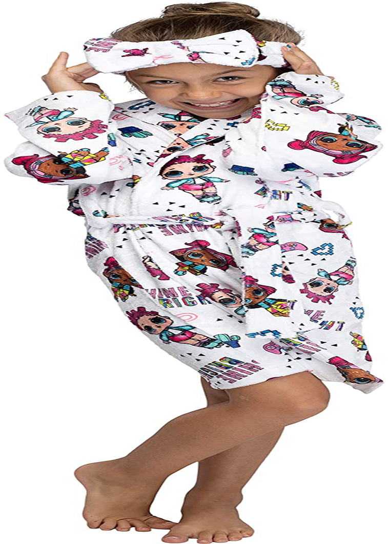 LOL Surprise! Girls' Shine Bright Glam Robe W/ Headband Apparel & Accessories > Clothing > Sleepwear & Loungewear > Robes Kylie Max   
