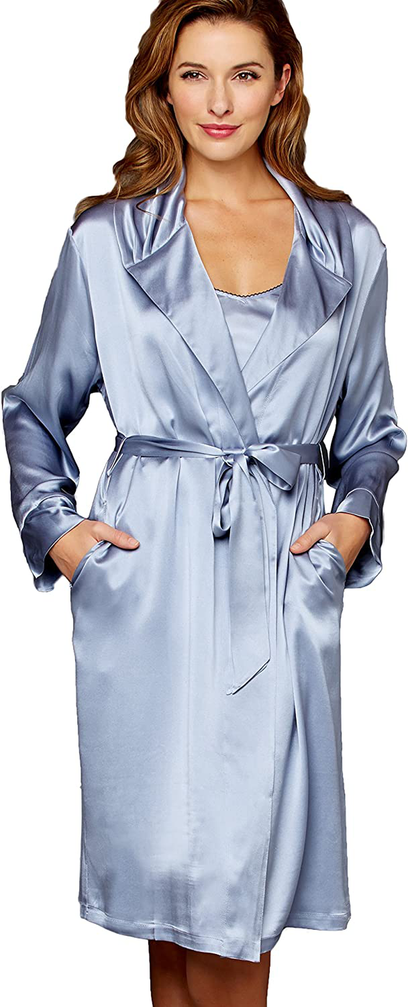 Julianna Rae Women'S Estelle 100% Silk Robe Apparel & Accessories > Clothing > Sleepwear & Loungewear > Robes Julianna Rae Aura X-Small 
