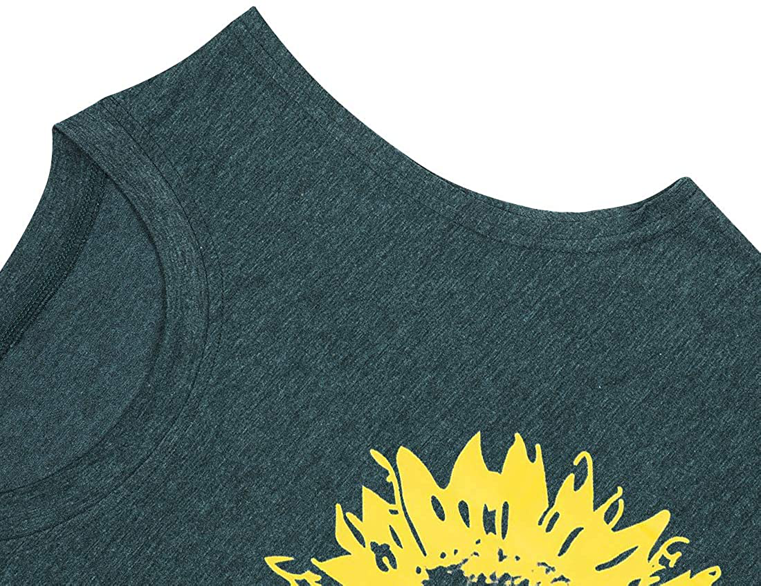 JINTING Summer Sunflower Graphic Tank Tops for Women Graphic Tank Tops Sleeveless Graphic Tee Shirts Letter Print Tank Top Apparel & Accessories > Clothing > Activewear Kylie Max   