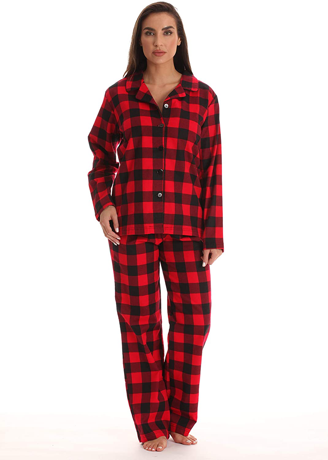 Just Love Long Sleeve Flannel Pajama Sets for Women Apparel & Accessories > Clothing > Sleepwear & Loungewear > Pajamas Just Love Buffalo Plaid Red Medium 