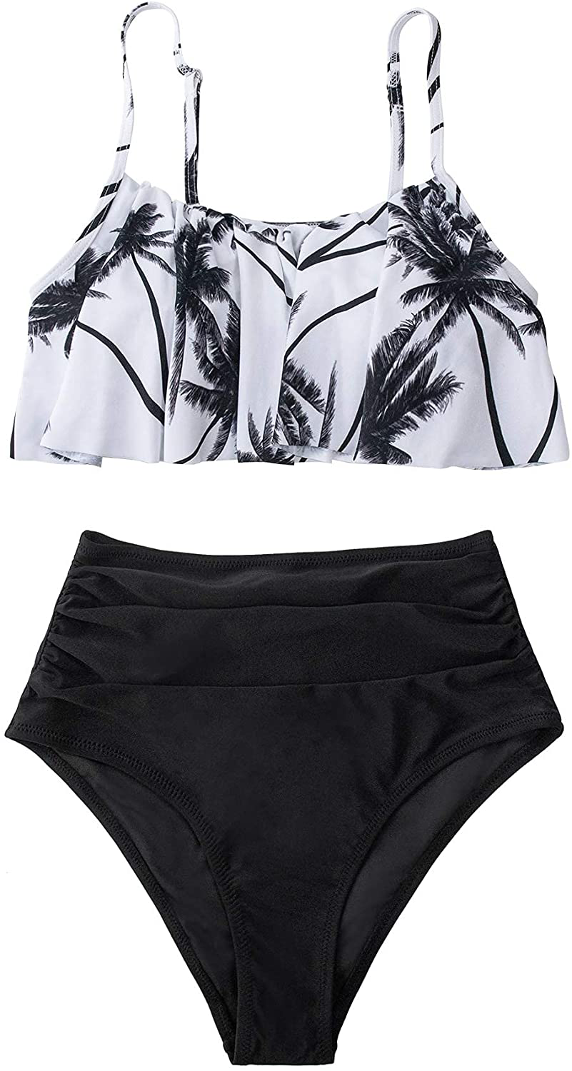 CUPSHE Women'S High Waisted Falbala Bikini Set  Kylie Max   