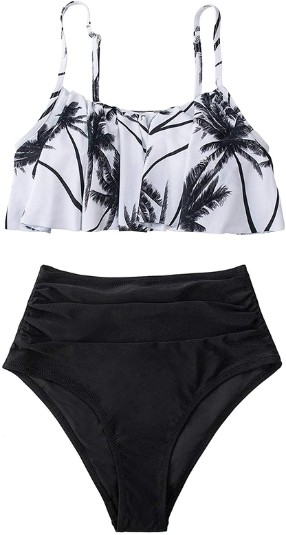 CUPSHE Women'S High Waisted Falbala Bikini Set  Kylie Max   