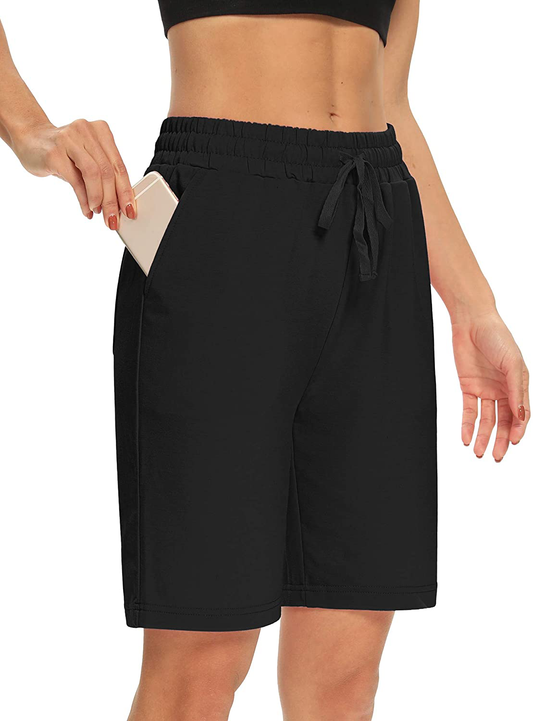 DIBAOLONG Womens Yoga Shorts Loose Comfy Drawstring Lounge Bermuda Shorts with 3 Pockets Apparel & Accessories > Clothing > Shorts Kylie Max   