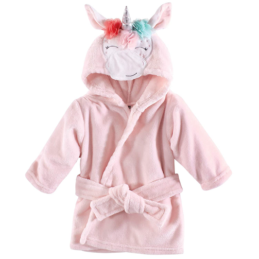 Hudson Baby Unisex Baby Plush Animal Face Bathrobe, Blue Whimsical Unicorn, One Size Apparel & Accessories > Clothing > Sleepwear & Loungewear > Robes Kylie Max   