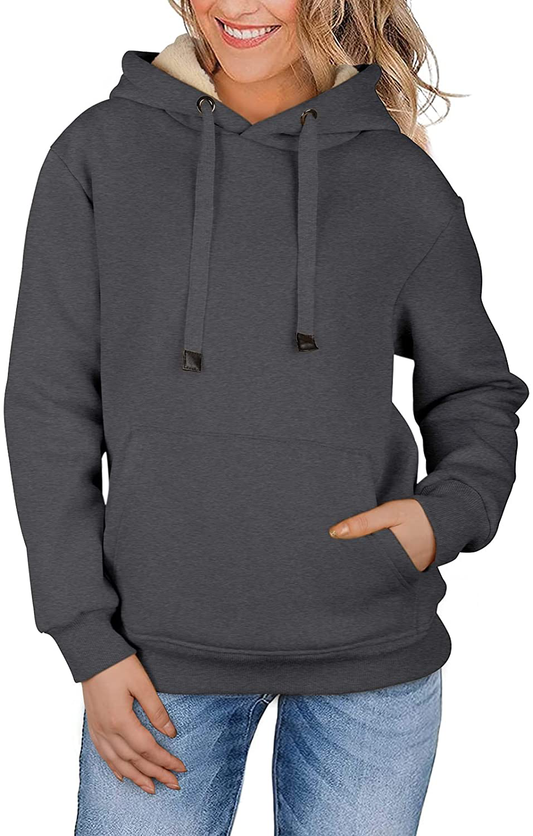 Theast Womens Winter Casual Warm Fleece Sherpa Lined Pullover Hooded Sweatshirt, Hoodies Sweatshirt for Women Apparel & Accessories > Clothing > Activewear Kylie Max   