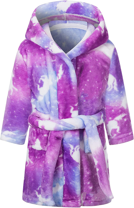 Umeyda Girls Robe,Cute & Fleece Hooded Robe with Belt for Girls, 12 Months - 18 Years Apparel & Accessories > Clothing > Sleepwear & Loungewear > Robes Kylie Max   