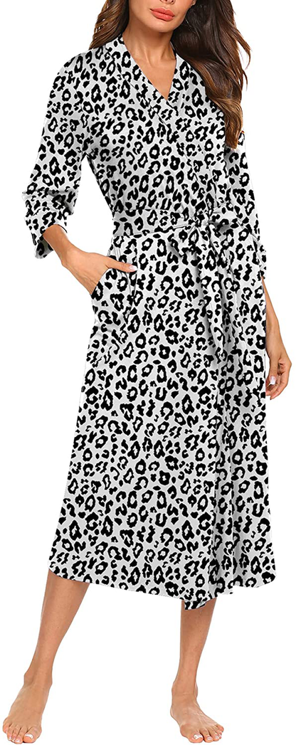 MAXMODA Women Kimono Robes Long Knit Bathrobe Soft Robe Casual Ladies Loungewear S-3XL Apparel & Accessories > Clothing > Sleepwear & Loungewear > Robes MAXMODA   