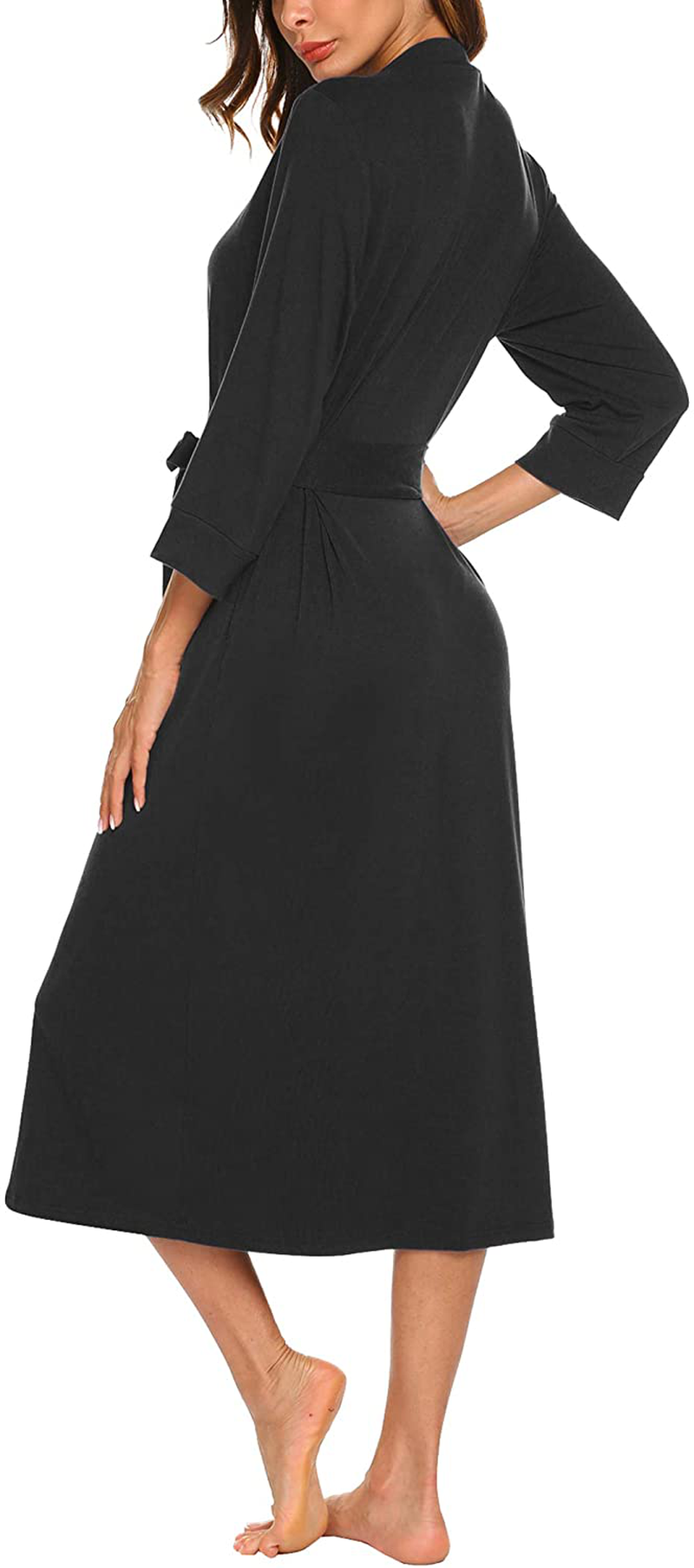 MAXMODA Women Kimono Robes Long Knit Bathrobe Soft Robe Casual Ladies Loungewear S-3XL Apparel & Accessories > Clothing > Sleepwear & Loungewear > Robes MAXMODA   